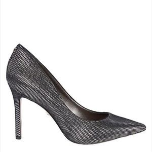 Sam Edelman Hazel Pointed Toe Slip on Black Metallic Pumps Size 9